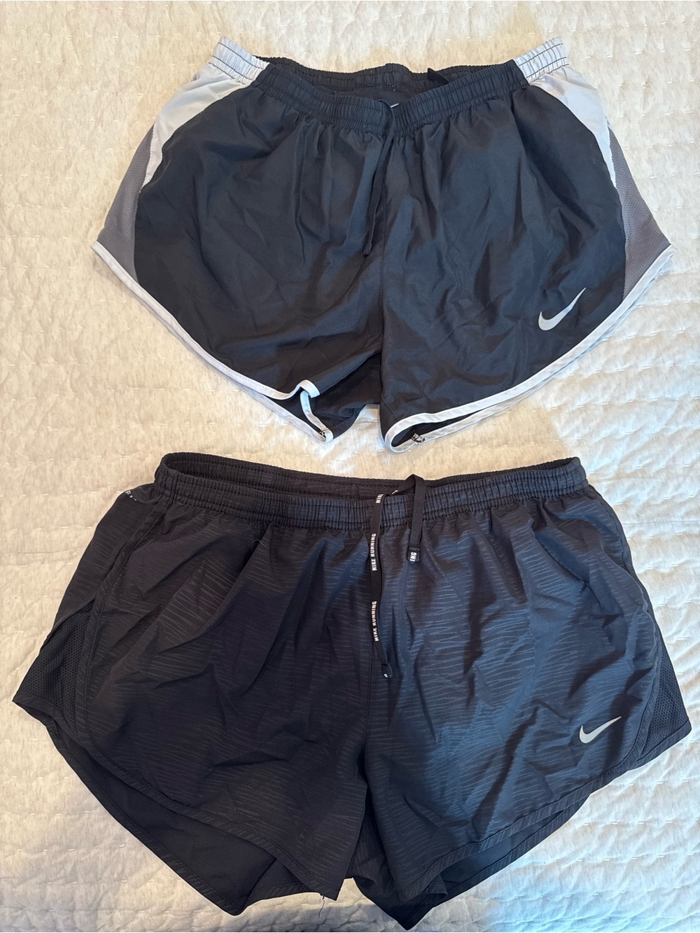 Nike Black and Gray Women's Athletic Running Shorts Duo